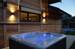 Chalet neuf, Jacuzzi, piscine mai-sept, pétanque, proche Paradiski